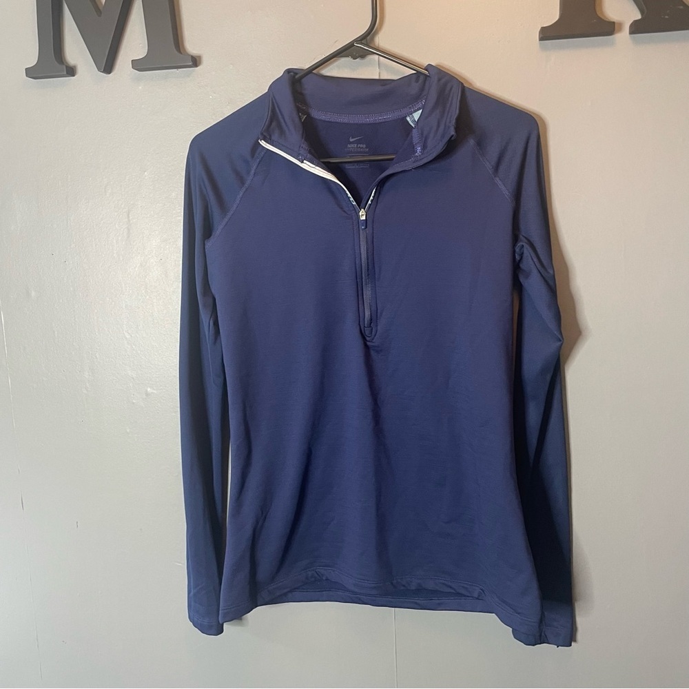 Nike pro HYPERPRO Dark Blue Quarter-Zip sweatshirt size large